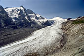 Austria Alti Tauri salita al Gross Glokner, Vista del Pasterzenkeers dal sentiero Gramsgrubeweg 