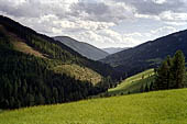 Austria, Carinzia. Monti del Nock. Lungo il sentiero vallivo R1 nei pressi di St Oswald. 