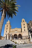 The cathedral of Cefal - The facade (dated from 1240) framed by the two mighty towers.