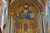 The cathedral of Cefal - The mosaics of the apse, Christ Pantocrator dominates from the apse dome.