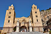 The cathedral of Cefal - The facade (dated from 1240) framed by the two mighty towers.