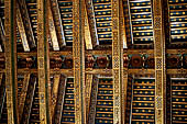 Monreale Cattedrale di Santa Maria Nuova. Dettagli del soffitto ligneo (rifacimento ottocentesco). 
