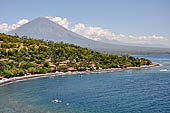 The Amed coast with the Gunung Agung in the distance. 