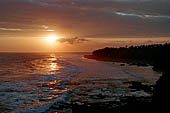 Bali - Resort close to the black sands of Suraberata beach in the Tabanan region. Sunset.