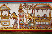 Detail of a panel from the Bale Kambang, Floating Pavilion, in the Kerta Gosa complex, Klungkung Semarapura, Bali. This panel depicts a scene from the Pan and Men Brayut story. 