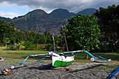 The beach of Pemuteran, Bali. Traditional fishing boat