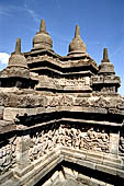 Borobudur - detail of the outer balustrade of the galleries. 