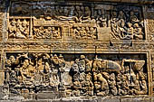 Borobudur reliefs - First Gallery; South-Eastern side - Panel 13. Lalitavistara. Mayadevi's dream.