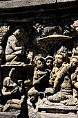 Borobudur, reliefs of the First Gallery balustrade.