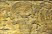 Chetumal - Museo de la Cultura Maya, reproduction of the tables of accession of king Serpent-Jaguar II (Chan-Bahlum), Palenque - Temple of the Cross (Templo de la Cruz).  