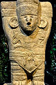 Chetumal - Museo de la Cultura Maya, reproduction of Leg n. 2, Atlantean altar, Upper Temple of the Jaguar, Great Ball court, Chichen Itza.
