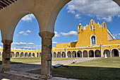 Izamal - the imposing Convento de San Antonio de Padua, built by Franciscan monks from Spain (XVI c). The porticoed atrium