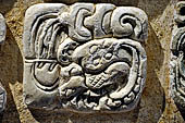 Palenque - The archaeological Museum, stucco glyph of Temple XVIII. 