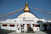 Bodhnath - the stupa is surrounded by an external wall with 147 prayer wheels. 