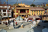 Bodhnath - Tibetan Buddhist Gompas built around the stupa. 