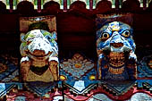 Changu Narayan - detail of the wooden cornice of the main temple. 