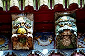 Changu Narayan - detail of the wooden cornice of the main temple. 