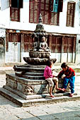Kathmandu - caitya in the courtyard of Itum Bahal.