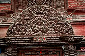 Kathmandu - the temple of Nara Devi, known also as the temple of white Kali. Torana.