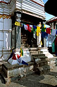 Swayambhunath - The white shikhara temples at the sides of the stupa. 