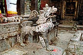 Sankhu - Vajra Jogini Temple. Lions protectors of the temple.