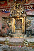 Sankhu - Vajra Jogini Temple. Main entrance doorway of the two-tiered pagoda temple dedicated to Ugratara.
