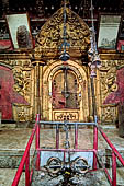 Sankhu - Vajra Jogini Temple. The main doorway. Note the vajra in front of the door.