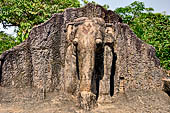 Orissa - Bhubaneswar - Dhauli, the carved elephant above Ashoka edict. 