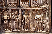 Ratnagiri - The main monastery. Decoration details of the door frame of the shrine entrance. 