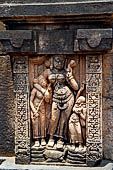 Ratnagiri - the main monastery - image of Yamuna river goddess at the side of the entrace portal 