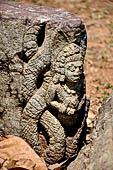 Ratnagiri - Sculpture fragments in front of the main monastery. 