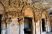 Udaigiri Cave 1 Rani Gumpha Queen's Cave - the three doorways of the veranda of the left wing of the ground floor.