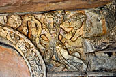 Udaigiri Cave 1 Rani Gumpha Queen's Cave - the upper storey - friezes of the doorways of the cells.