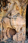 Udaigiri Cave 1 Rani Gumpha Queen's Cave - horsemen of the upper storey.