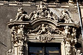 Catania Palazzo Biscari - the richly decorated windows of the facade overlooking the marina.