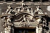 Catania Palazzo Biscari - the richly decorated windows of the facade overlooking the marina. 
