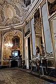 Catania Palazzo Biscari - Salone delle feste, party room, in a sumptuous rococo' style adorned with decorations, paintings and portraits of members of the family. 