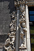 Catania Palazzo Biscari - details of the rich decoration of the windows of the facade.