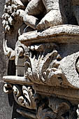 Catania Palazzo Biscari - details of the rich decoration of the windows of the facade.