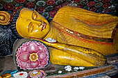 Aluvihara cave temples - Cave 2. Statue of the reclining Buddha. 