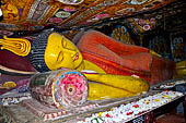 Aluvihara cave temples - Cave 1. The ten-metre long reclining Buddha statue. 