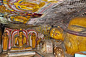 Dambulla cave temples - Cave 5, Devana Alut Viharaya (Second New Temple). Reclining Buddha. 
