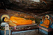Mulkirigala cave temples - Third terrace. Naga Viharaya or Cobra temple. reclined Buddha image.