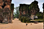 Polonnaruwa - the Citadel, the Royal Palace. Of the original seven storeys only three brick storeys have survived. 