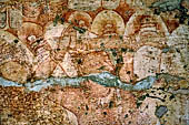 Polonnaruwa - Tivanka-patamaghara. Details of the 12th-century paintings.
