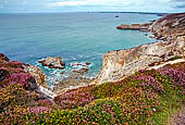 Penisola di Crozon, Finistère. Escursione a Cap le Chevre. L'insenatura di Porz Kreguen sul lato occidentale della penisola. 