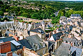 Dinan, Bretagna. Vista del centro storico dai bastioni. 