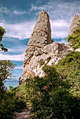Cala Goloritze. Punta Caroddi, la guglia the domina la cala.