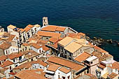Cefal - View from the Rocca with the 'Bastioni of Capo Marchiafava' . 