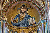 The cathedral of Cefal - The mosaics of the apse, Christ Pantocrator dominates from the apse dome. 